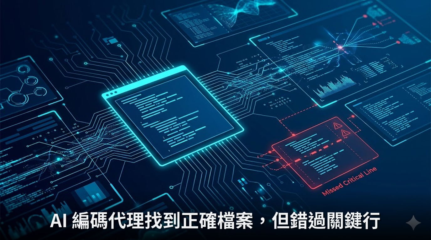 AI 編碼代理找到正確檔案，但錯過關鍵行