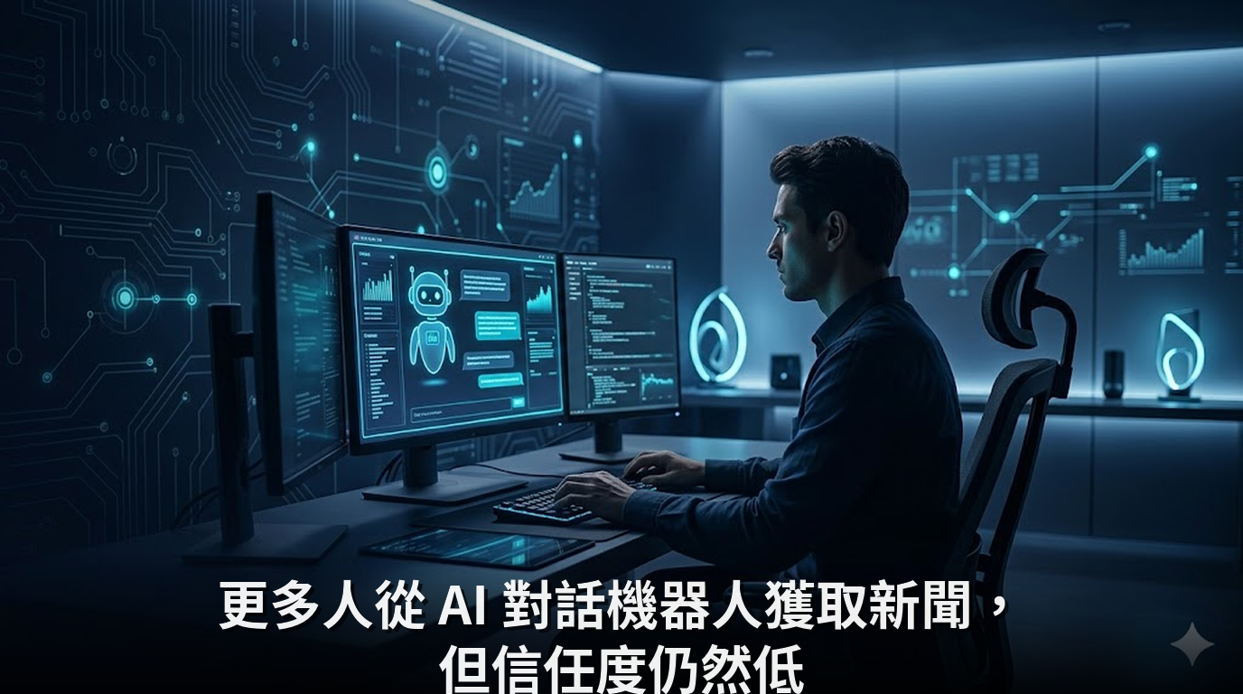 更多人從 AI 對話機器人獲取新聞，但信任度仍然低