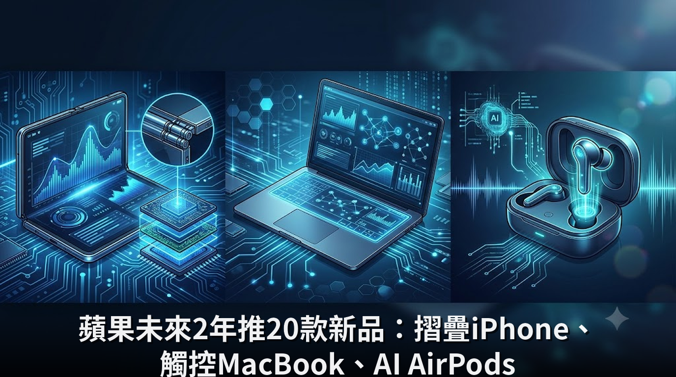 蘋果未來2年推20款新品：摺疊iPhone、觸控MacBook、AI AirPods