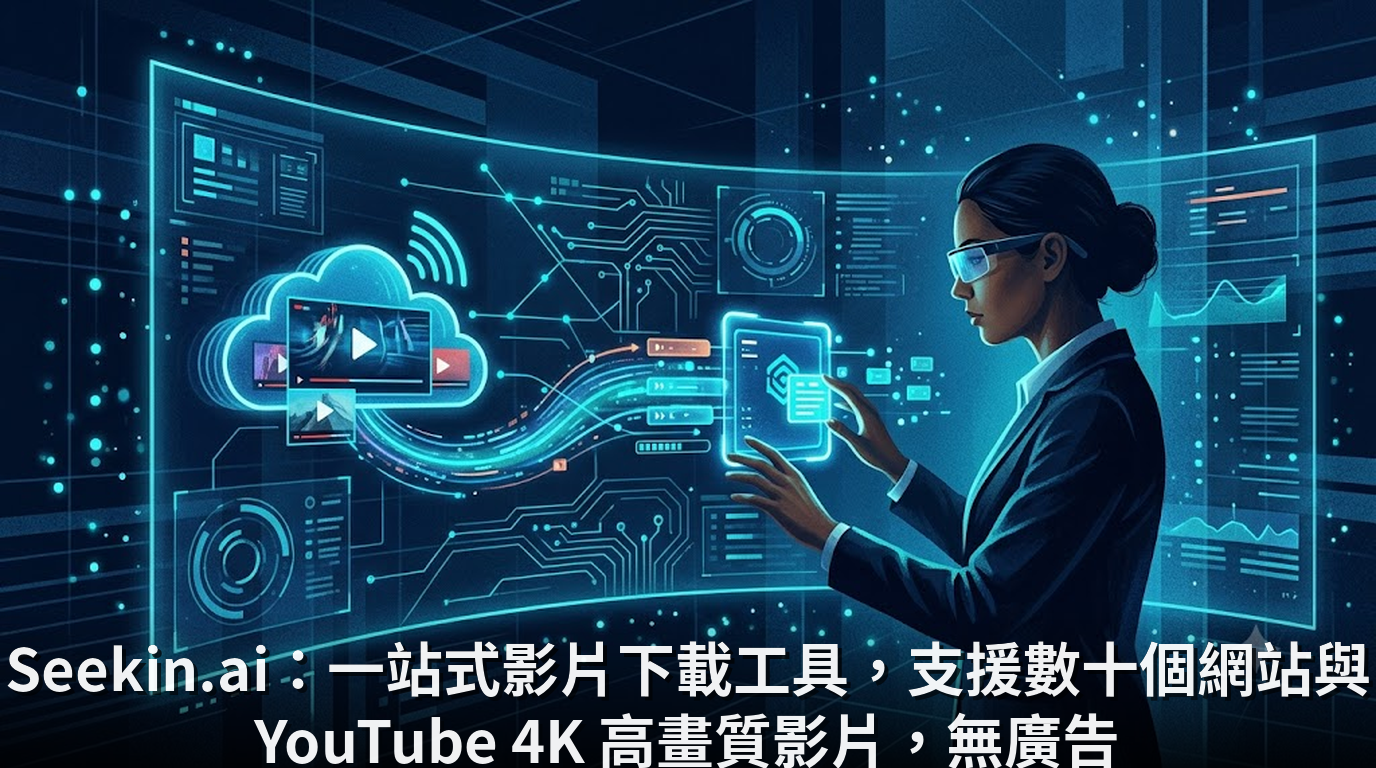 Seekin.ai：一站式影片下載工具，支援數十個網站與 YouTube 4K 高畫質影片，無廣告