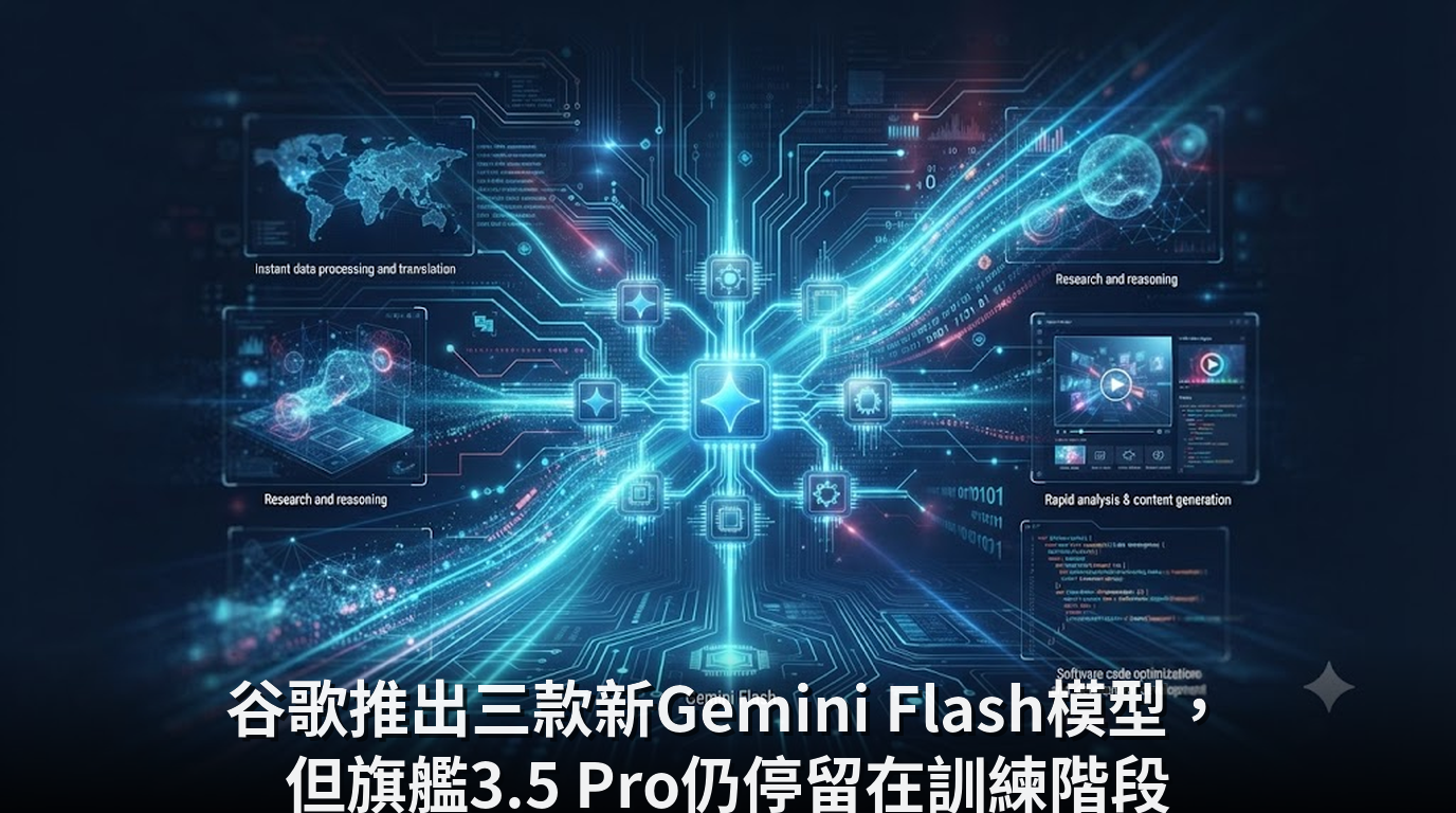 谷歌推出三款新Gemini Flash模型，但旗艦3.5 Pro仍停留在訓練階段