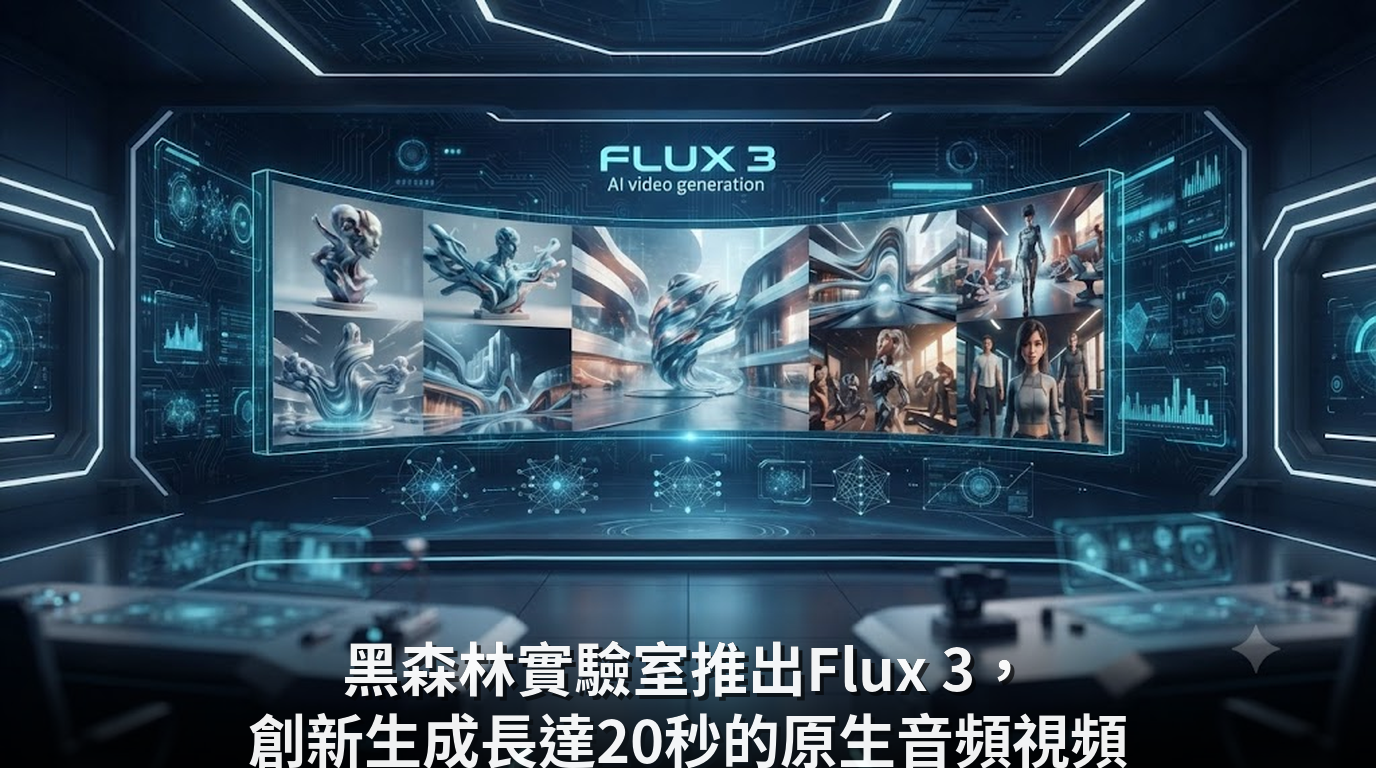 黑森林實驗室推出Flux 3，創新生成長達20秒的原生音頻視頻