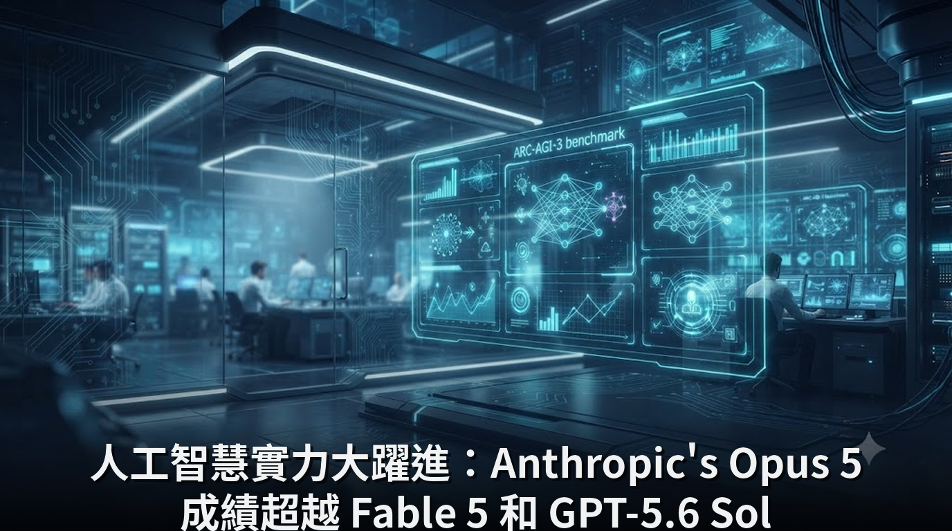 人工智慧實力大躍進：Anthropic's Opus 5 成績超越 Fable 5 和 GPT-5.6 Sol