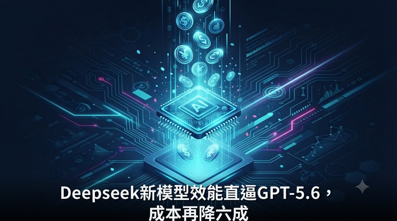 Deepseek新模型效能直逼GPT-5.6，成本再降六成