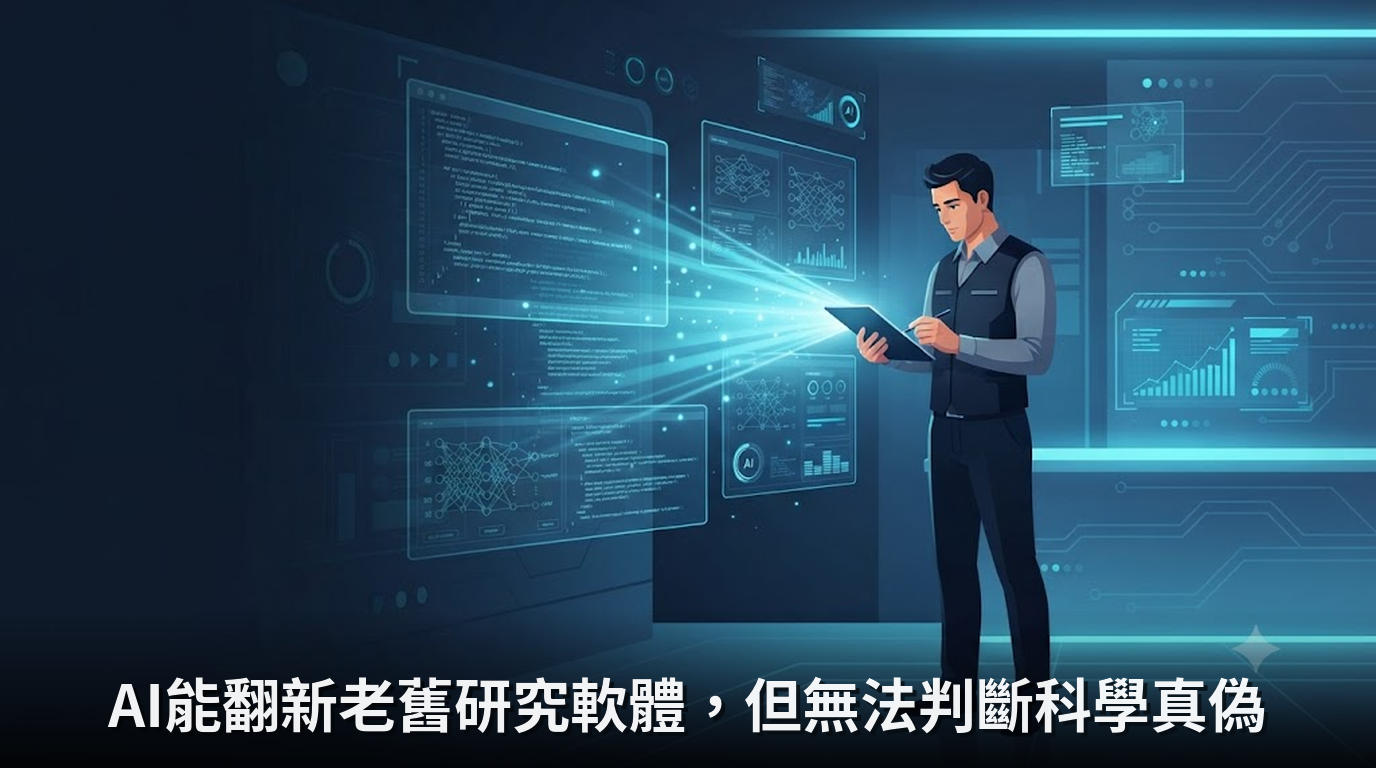 AI能翻新老舊研究軟體，但無法判斷科學真偽