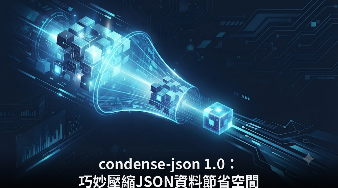 condense-json 1.0：巧妙壓縮JSON資料節省空間
