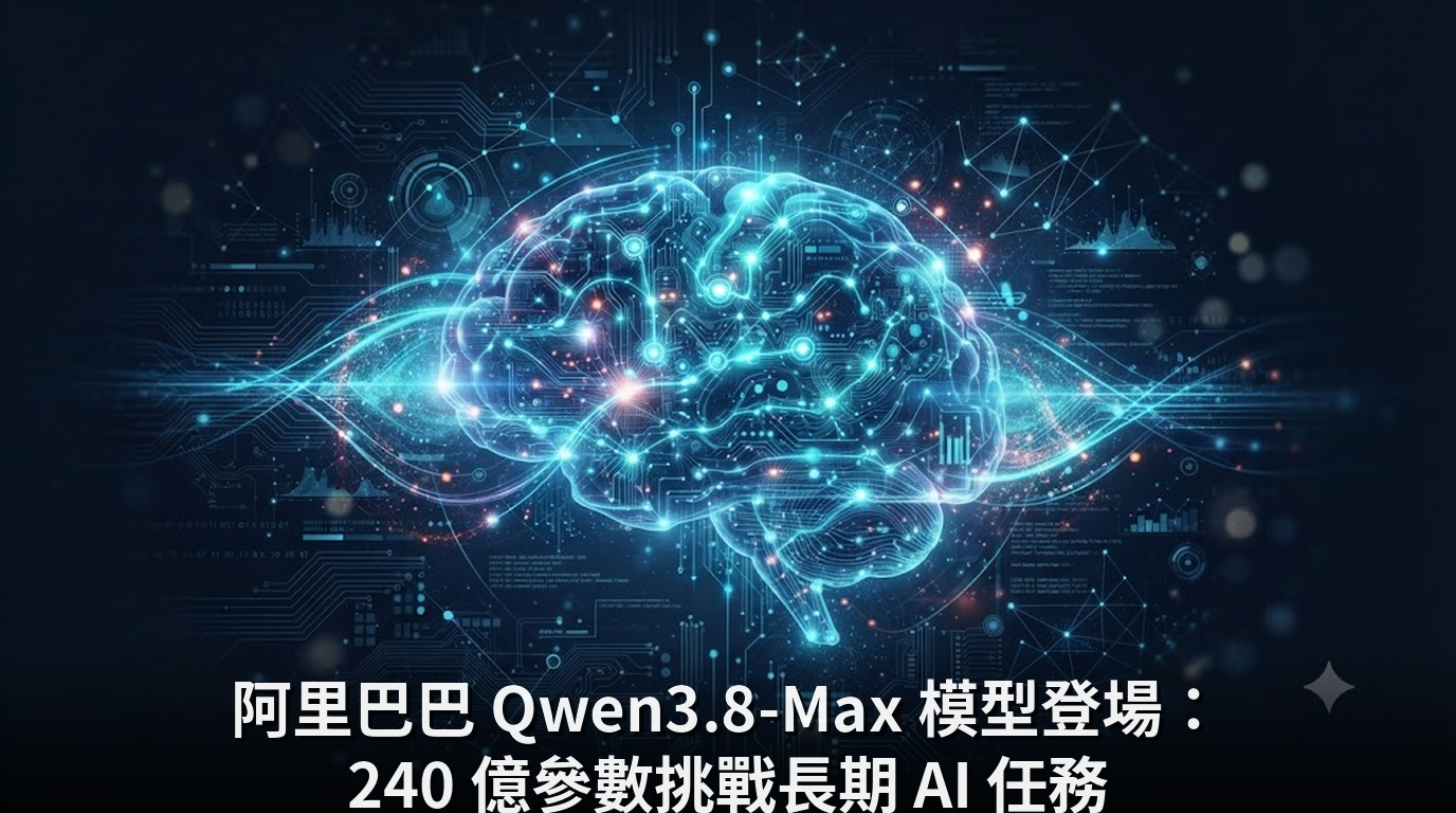 阿里巴巴 Qwen3.8-Max 模型登場：240 億參數挑戰長期 AI 任務