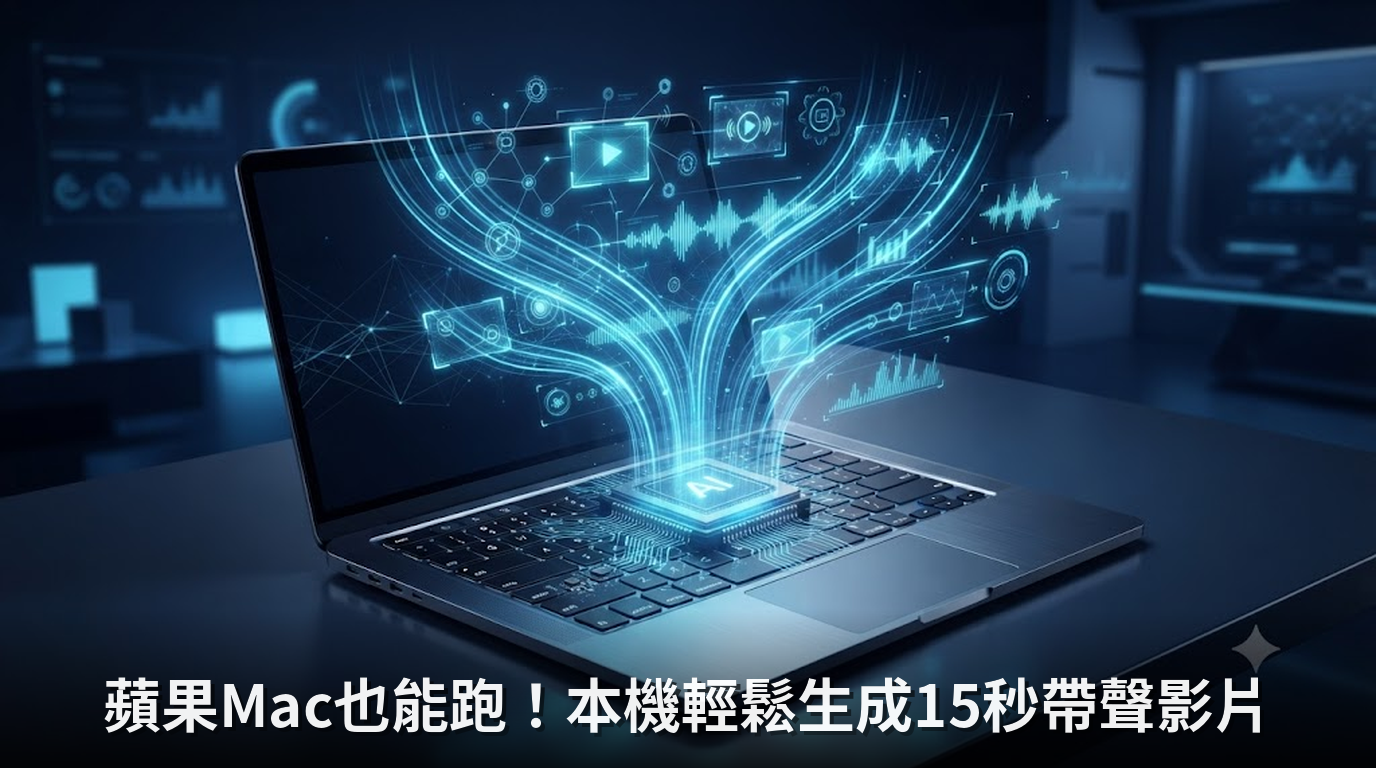蘋果Mac也能跑！本機輕鬆生成15秒帶聲影片