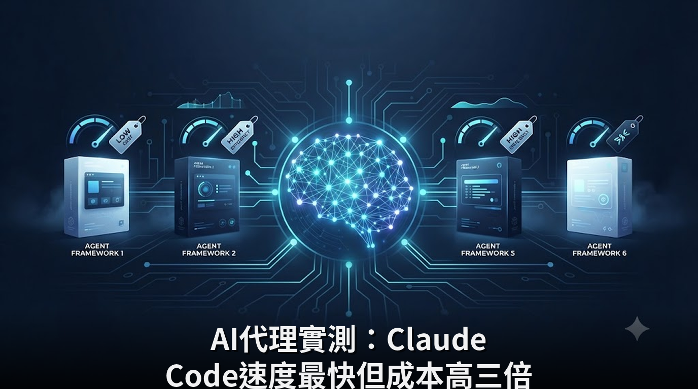 AI代理實測：Claude Code速度最快但成本高三倍