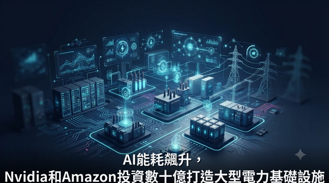 AI能耗飆升，Nvidia和Amazon投資數十億打造大型電力基礎設施