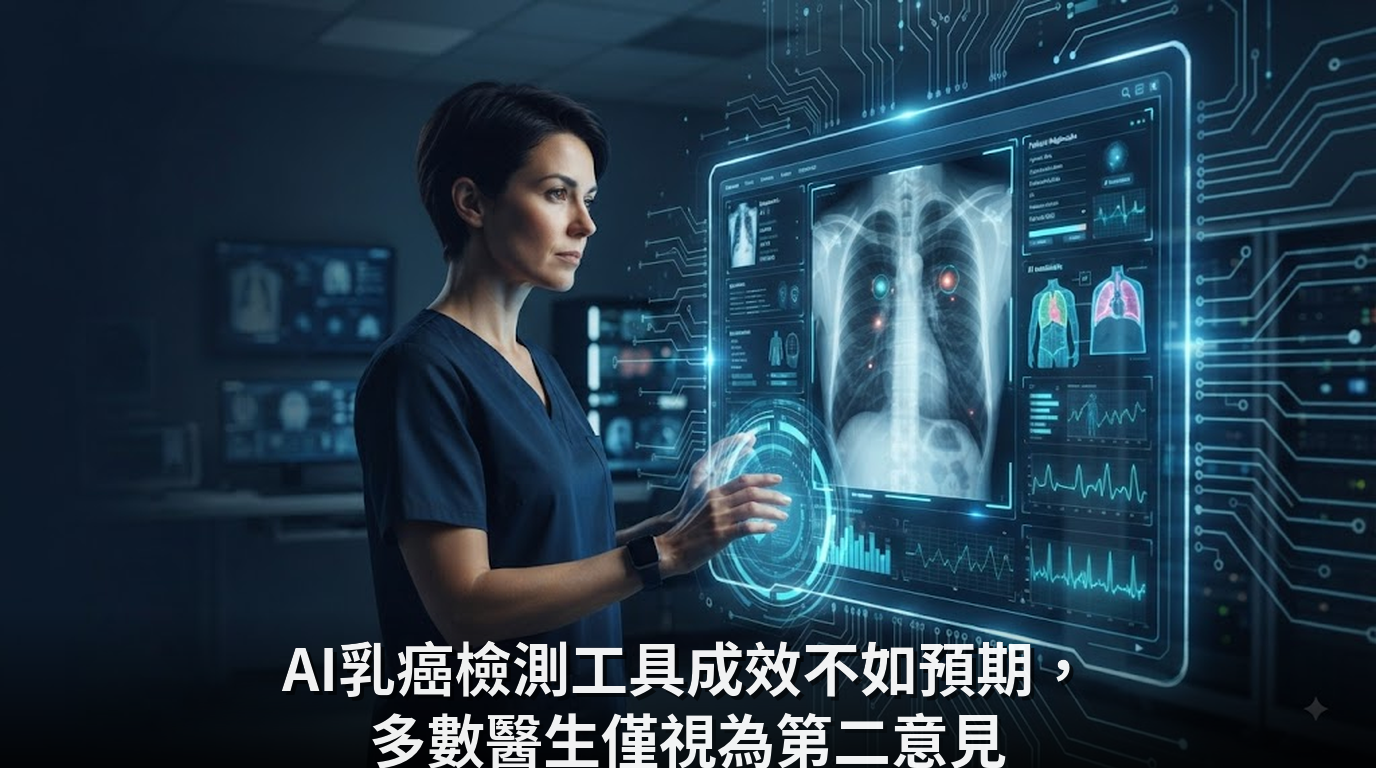 AI乳癌檢測工具成效不如預期，多數醫生僅視為第二意見