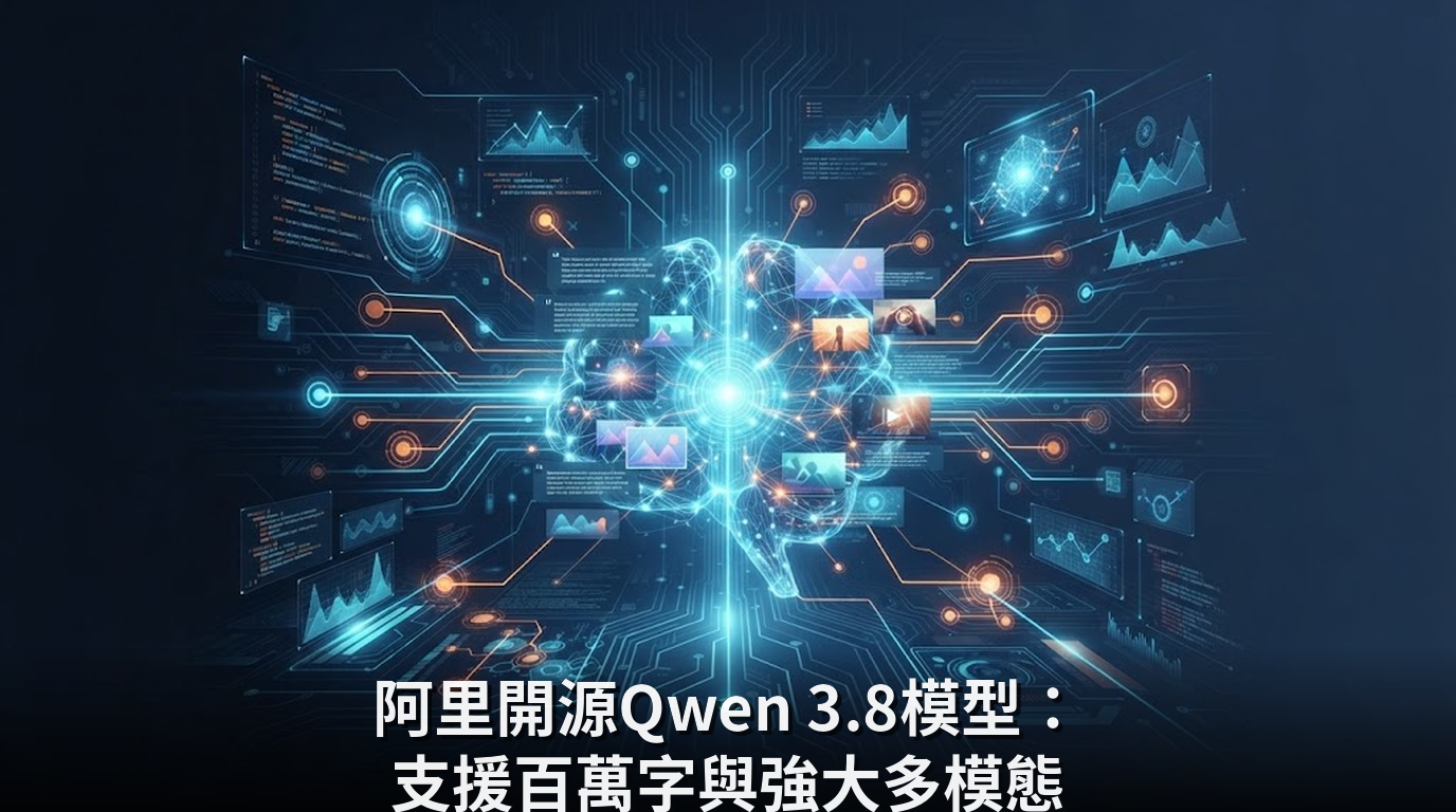 阿里開源Qwen 3.8模型：支援百萬字與強大多模態