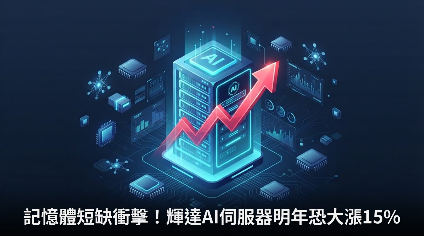 記憶體短缺衝擊！輝達AI伺服器明年恐大漲15%