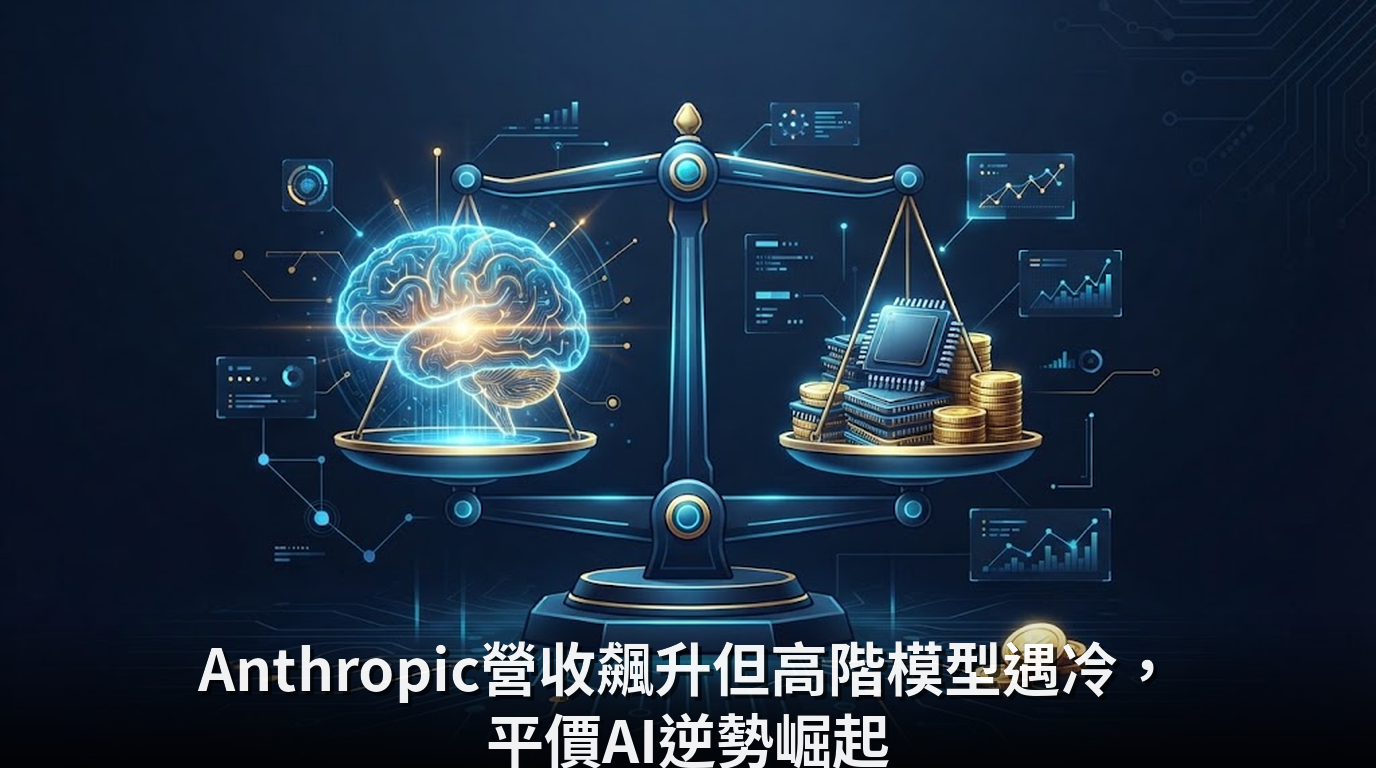 Anthropic營收飆升但高階模型遇冷，平價AI逆勢崛起