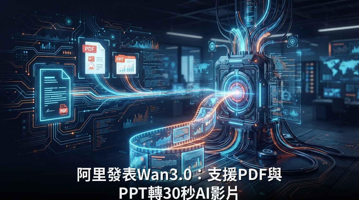 阿里發表Wan3.0：支援PDF與PPT轉30秒AI影片