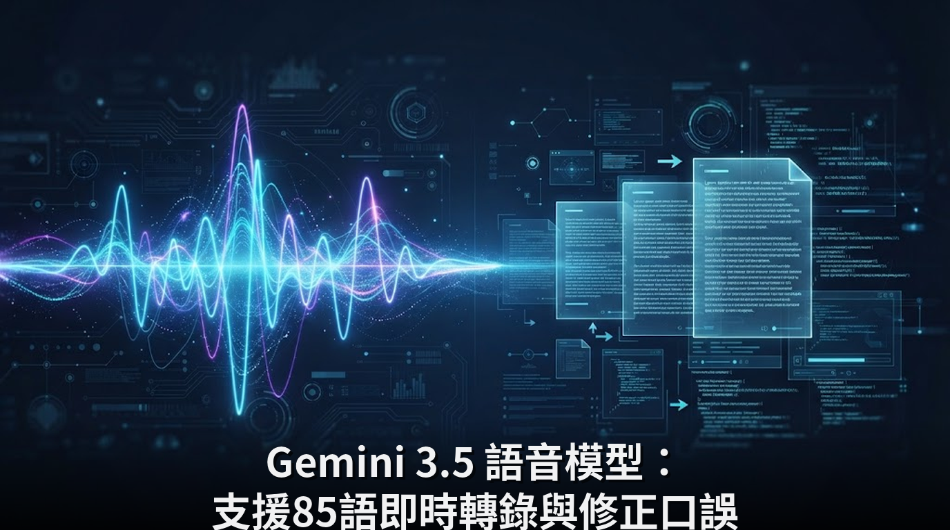 Gemini 3.5 語音模型：支援85語即時轉錄與修正口誤