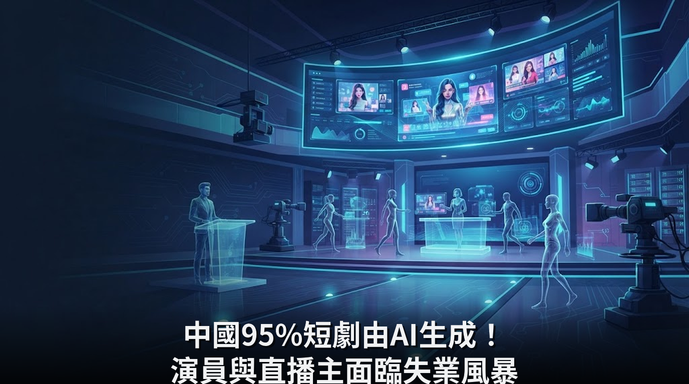中國95%短劇由AI生成！演員與直播主面臨失業風暴