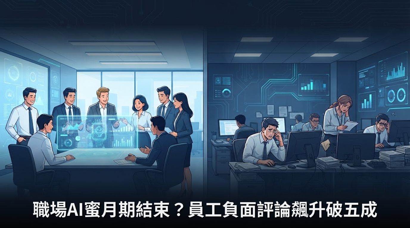 職場AI蜜月期結束？員工負面評論飆升破五成