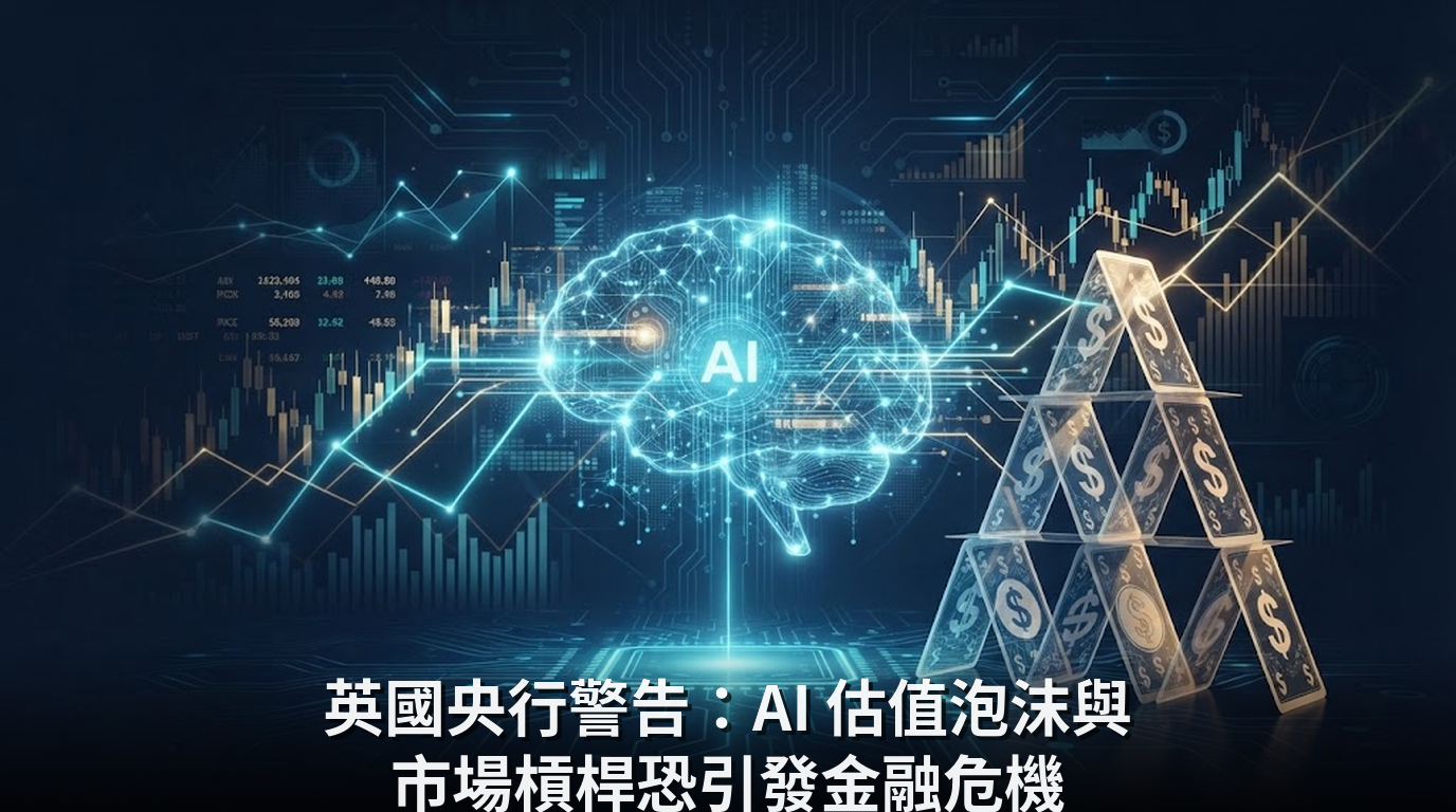 英國央行警告：AI 估值泡沫與市場槓桿恐引發金融危機