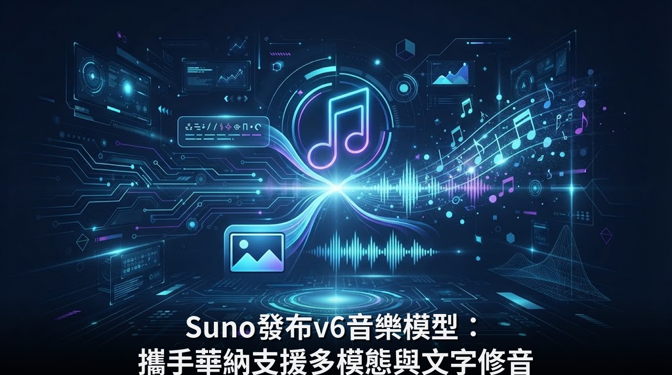 Suno發布v6音樂模型：攜手華納支援多模態與文字修音