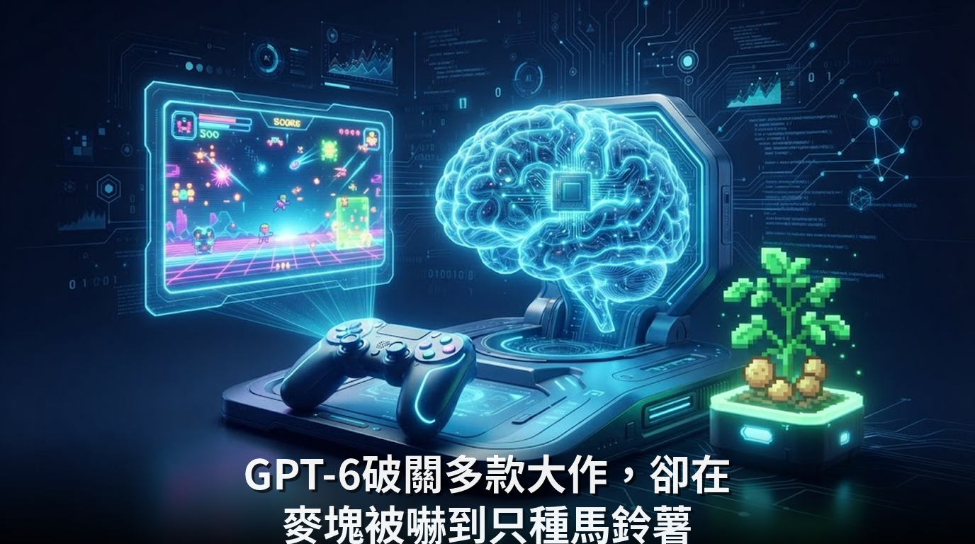 GPT-6破關多款大作，卻在麥塊被嚇到只種馬鈴薯