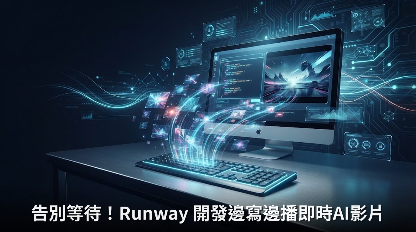 告別等待！Runway 開發邊寫邊播即時AI影片