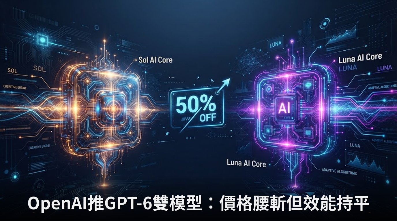 OpenAI推GPT-6雙模型：價格腰斬但效能持平