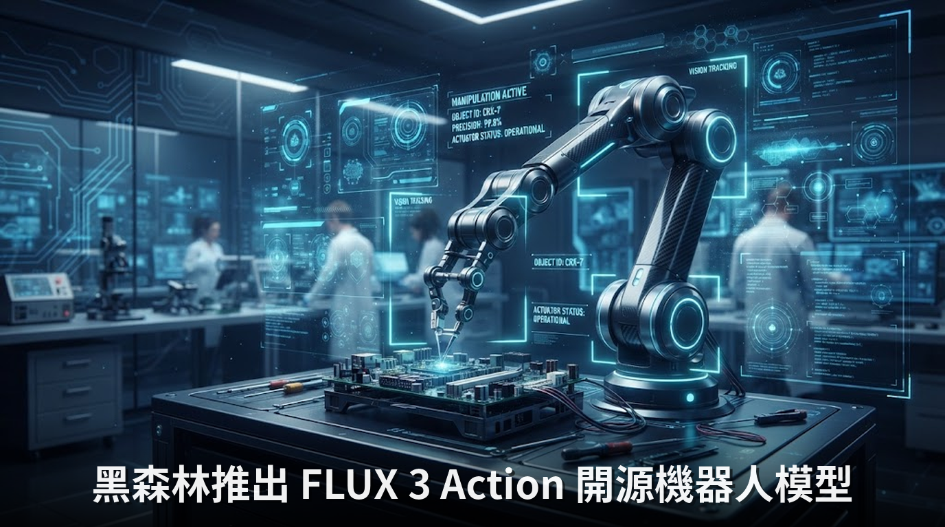 黑森林推出 FLUX 3 Action 開源機器人模型