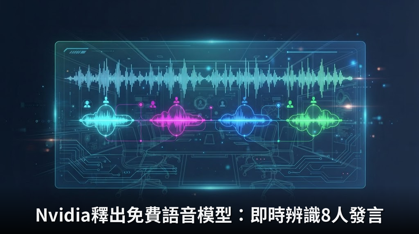 Nvidia釋出免費語音模型：即時辨識8人發言