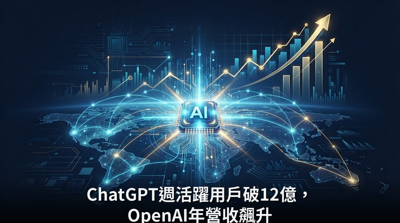 ChatGPT週活躍用戶破12億，OpenAI年營收飆升