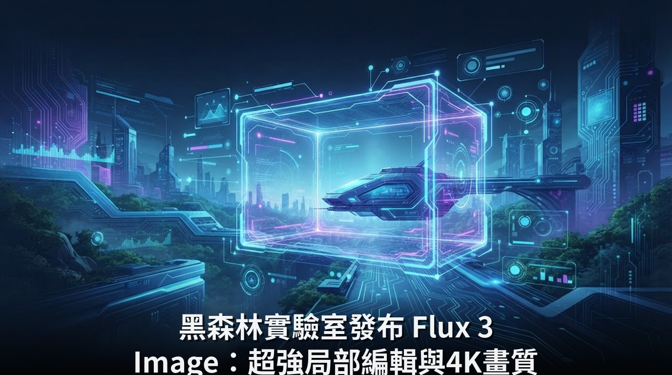 黑森林實驗室發布 Flux 3 Image：超強局部編輯與4K畫質