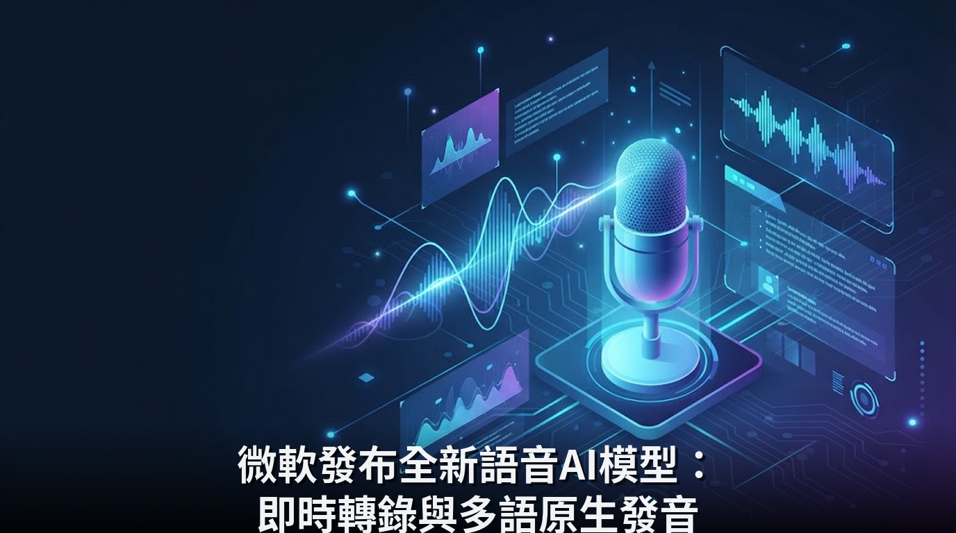微軟發布全新語音AI模型：即時轉錄與多語原生發音
