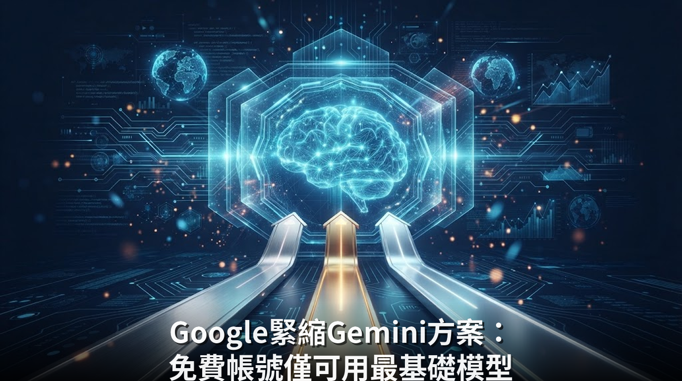 Google緊縮Gemini方案：免費帳號僅可用最基礎模型