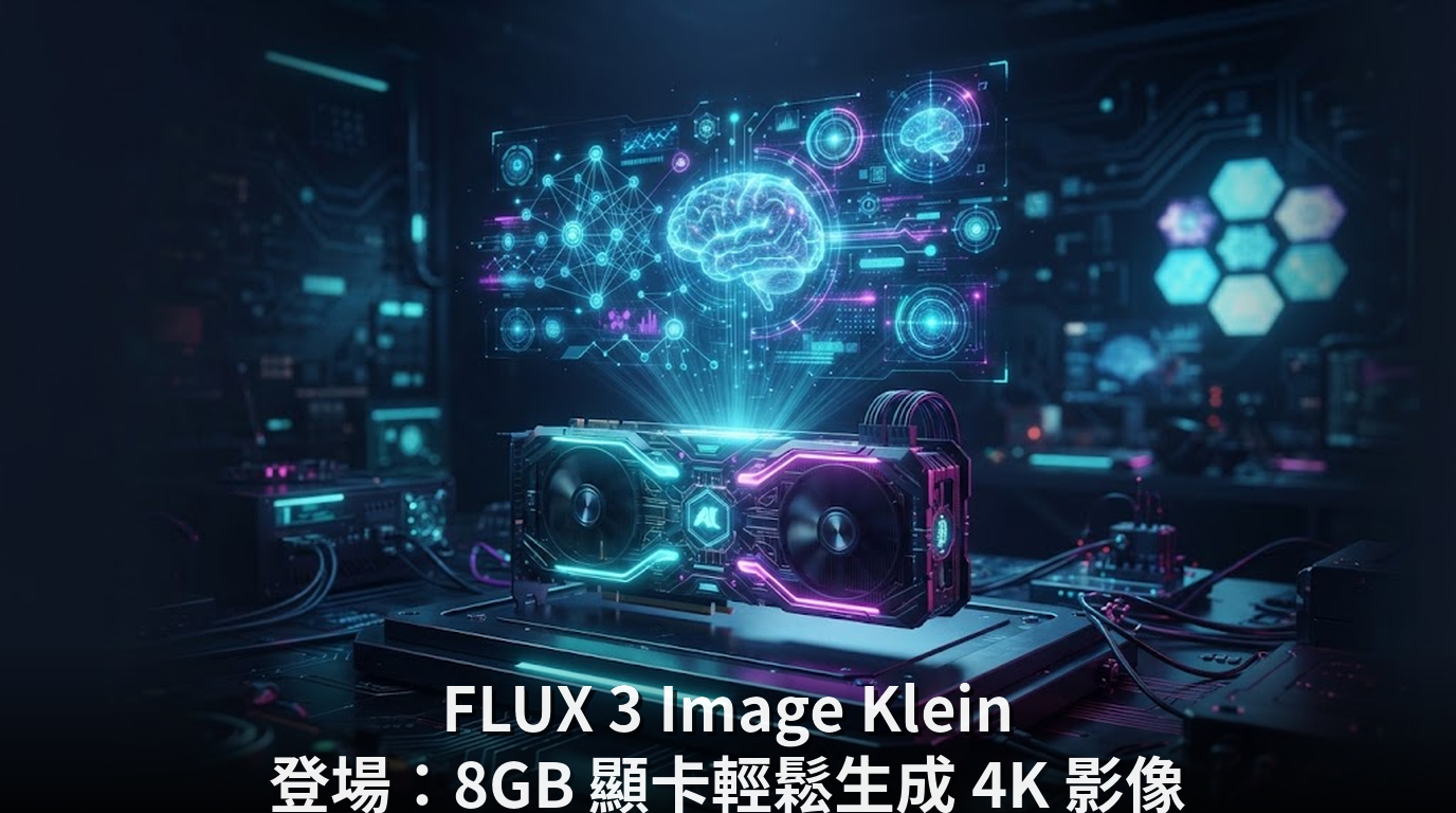 FLUX 3 Image Klein 登場：8GB 顯卡輕鬆生成 4K 影像