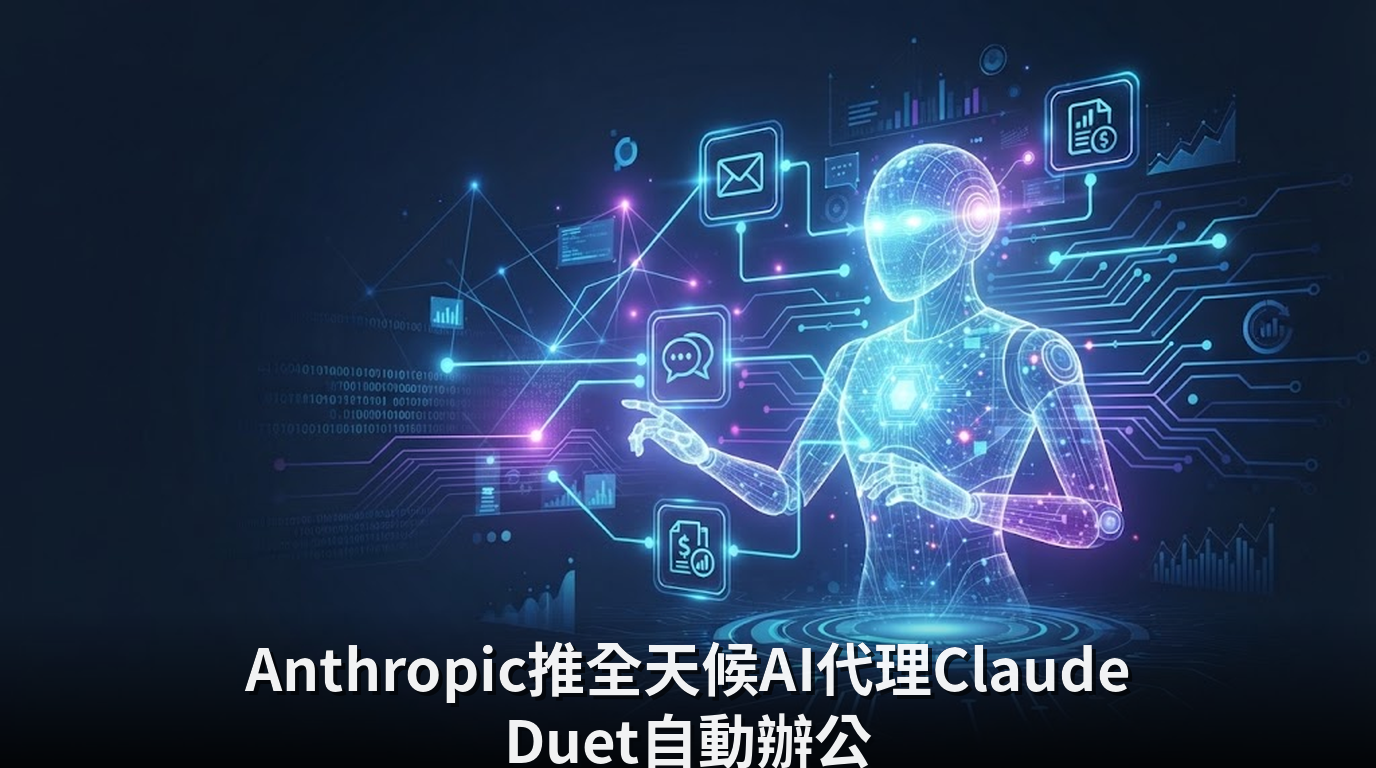 Anthropic推全天候AI代理Claude Duet自動辦公